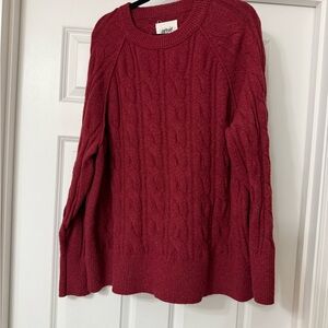Aerie Women's Cable Knit Sweater - Deep Red